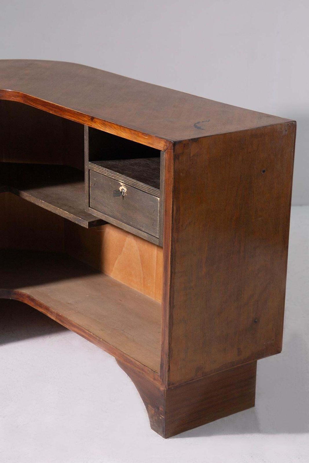 Furniture Luigi Scremin Corner Italian Bar Table Or Desk With Inlays photo