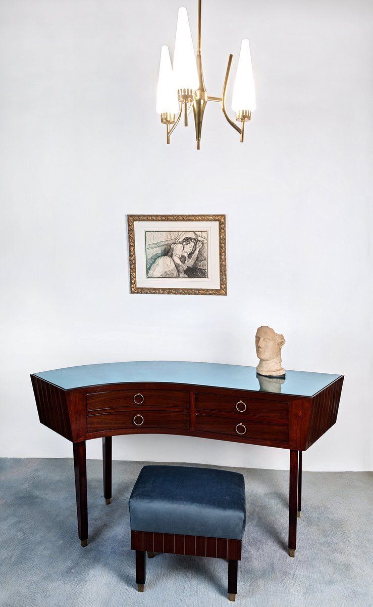 Mid Century Writing Desk With Stool By Gianni Vigorelli, Set Of 2 photo furniture