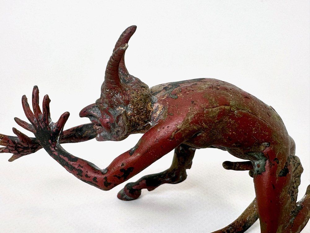 Cold Polychromed Bronze Mephisto Figurine Attributed To Franz Xaver Bergmann, Austria, 1900s photo furniture