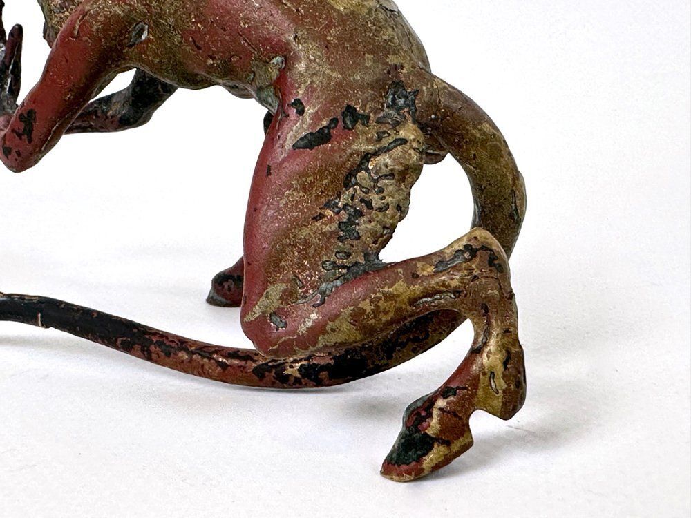 Cold Polychromed Bronze Mephisto Figurine Attributed To Franz Xaver Bergmann, Austria, 1900s photo vintage
