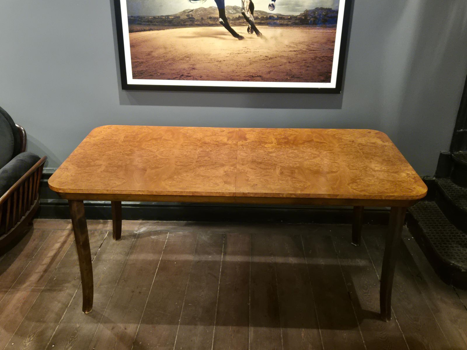 Dining Table In Burl Wood & Beech By Axel Einar Hjorth, Nk 1938, Swedish Modern. photo 8779.0