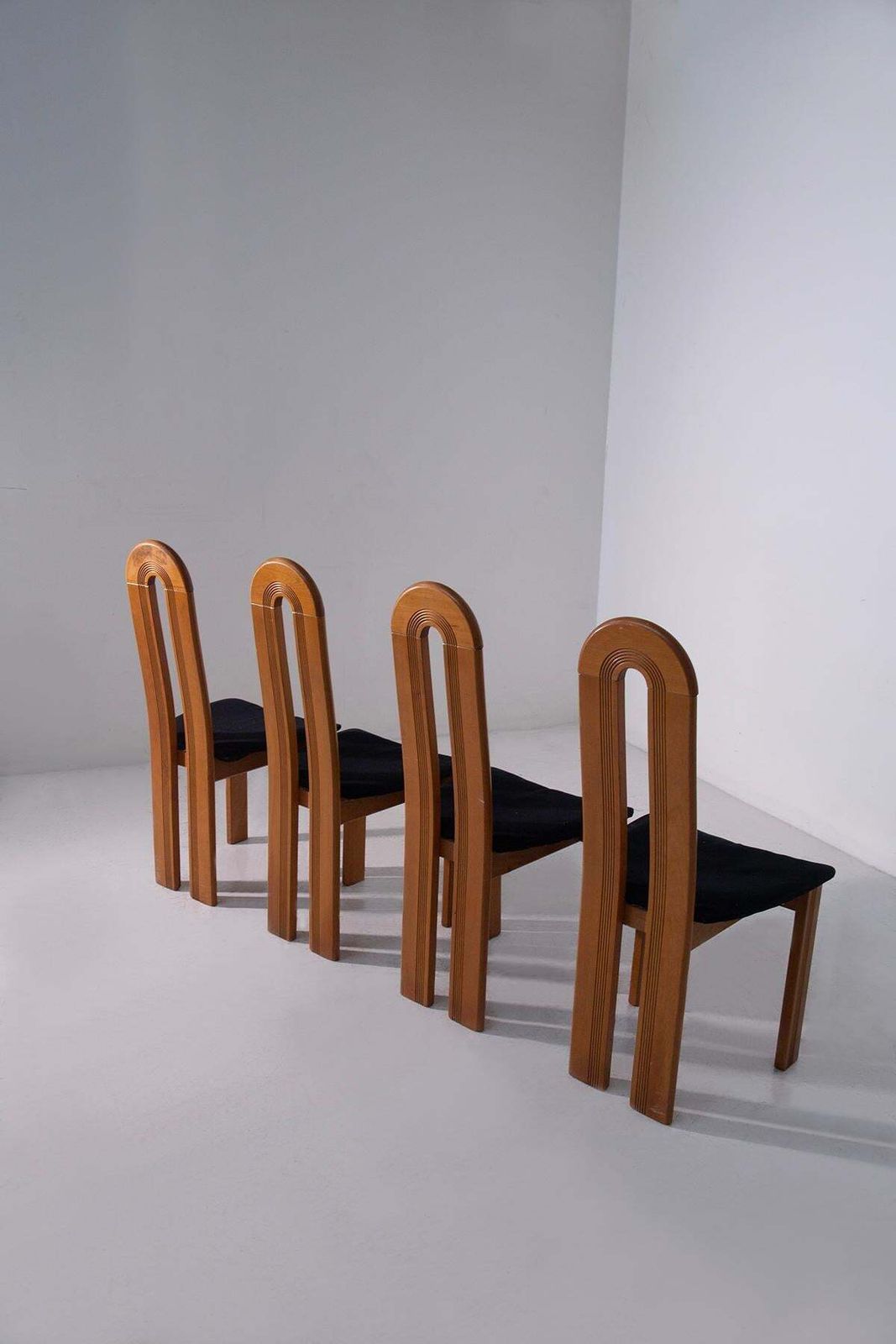 Set Of Four Italian Post Modern Chairs Attributed To Mobilgirgi photo furniture