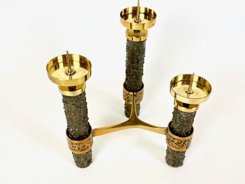 Brutalist Polished Copper Candleholder, 1970s photo furniture