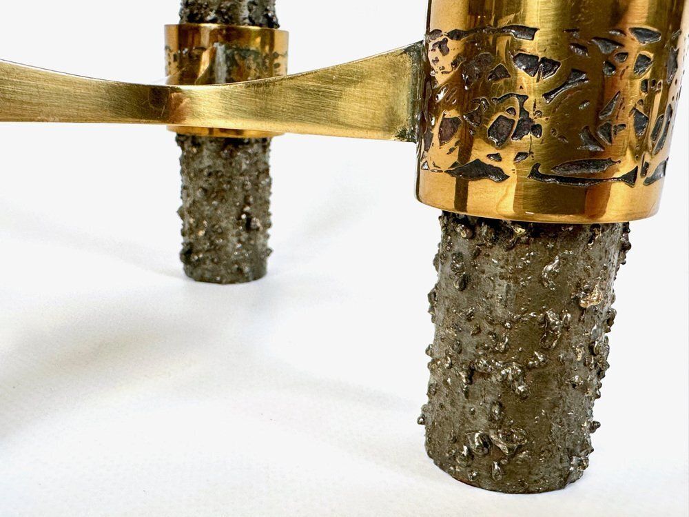 Brutalist Polished Copper Candleholder, 1970s photo Home Decor