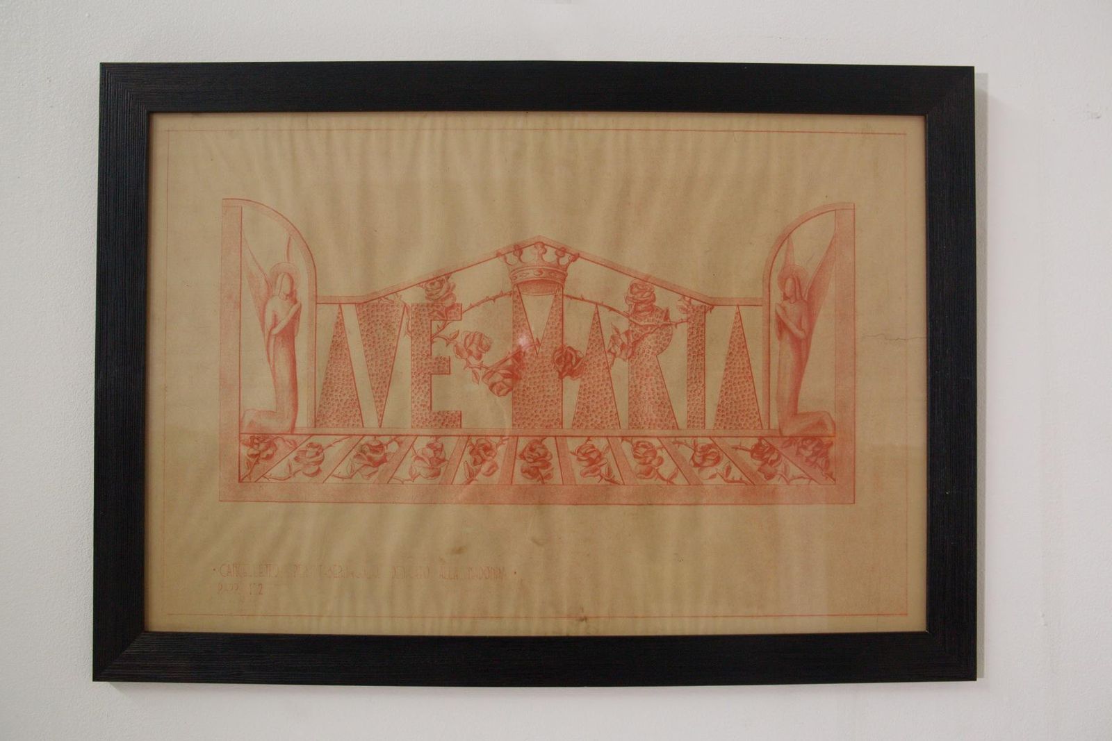 Italian Futurist Design For A Tabernacle Gate Dedicated To The Virgin Mary, Red photo Art