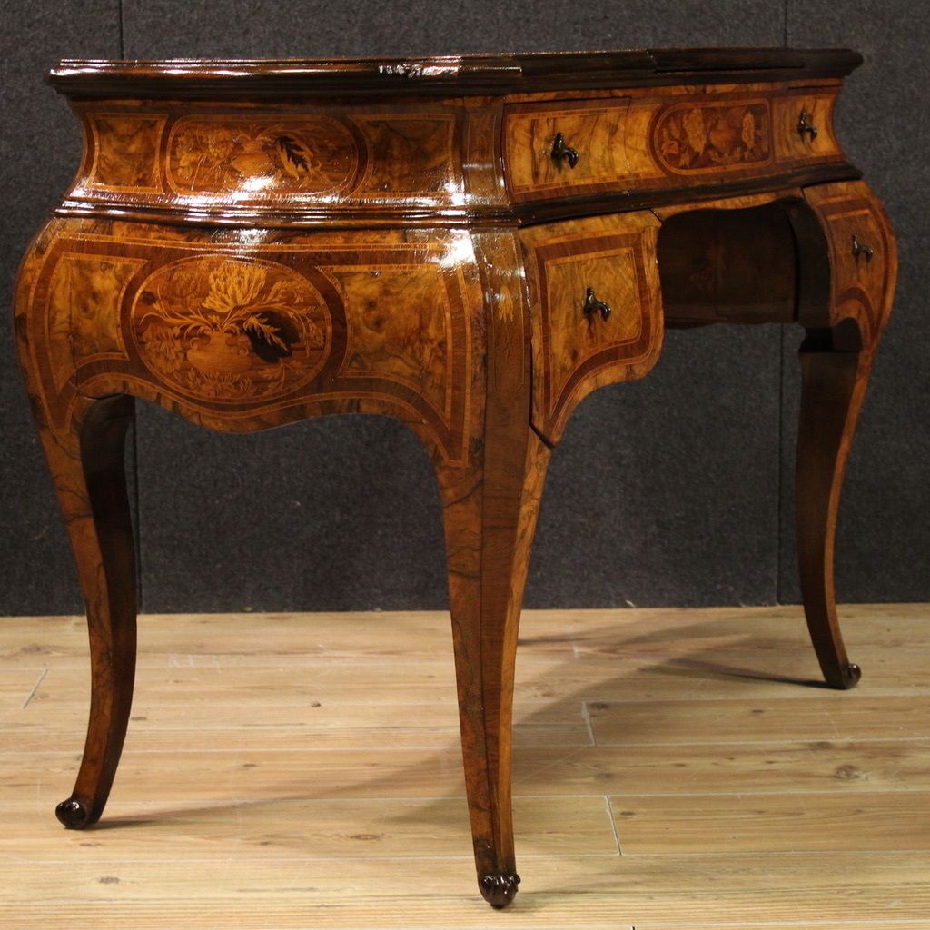 20th Century Louis XV Style Inlaid Lombard Dressing Table photo furniture