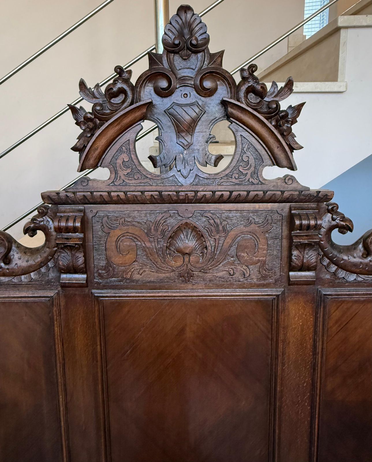 Cadre de lit Louis XVI en noyer sculpté, style baroque, taille Full/Queen photo buy