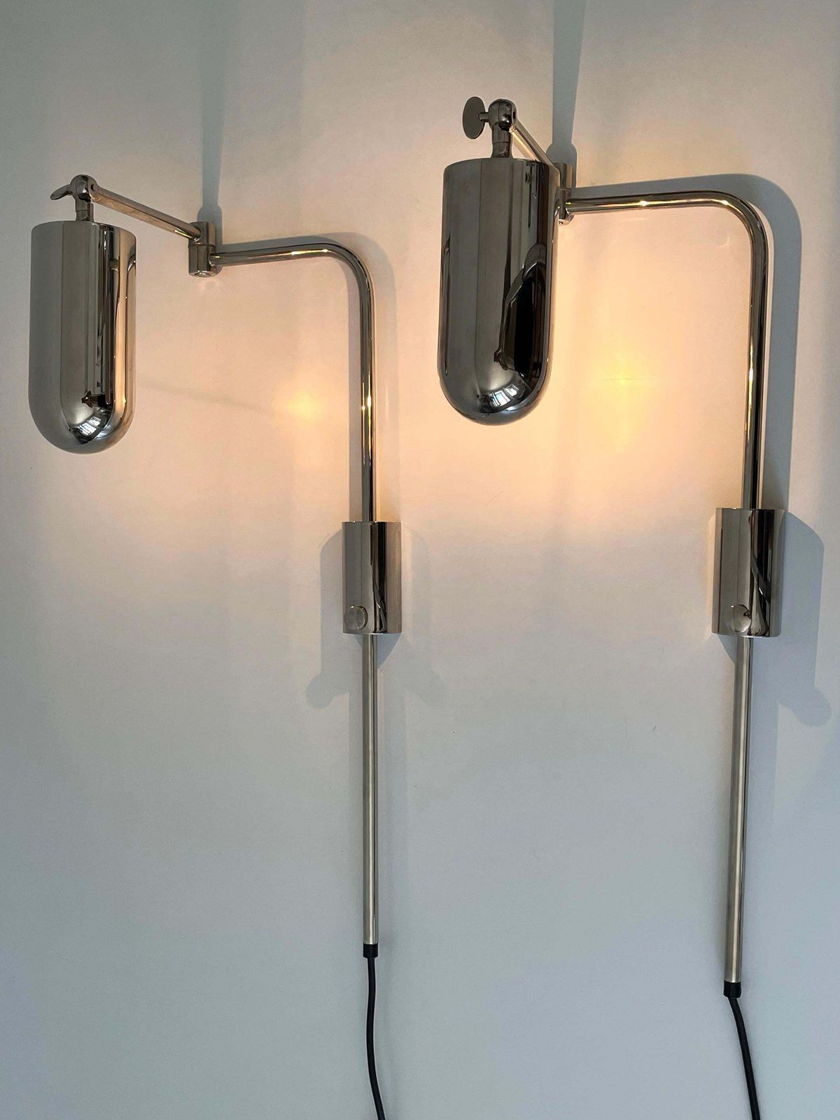Set Of Two Articulated Wall Lamps Or Reading Lights By Florian Schulz 1970s photo buy