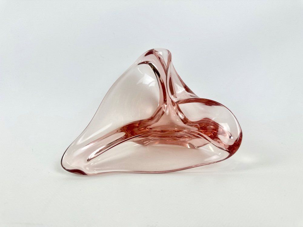 Bohemian Art Glass Ashtray Attributed To Josef Hospodka For Chribska Glassworks, 1960s photo 173.0