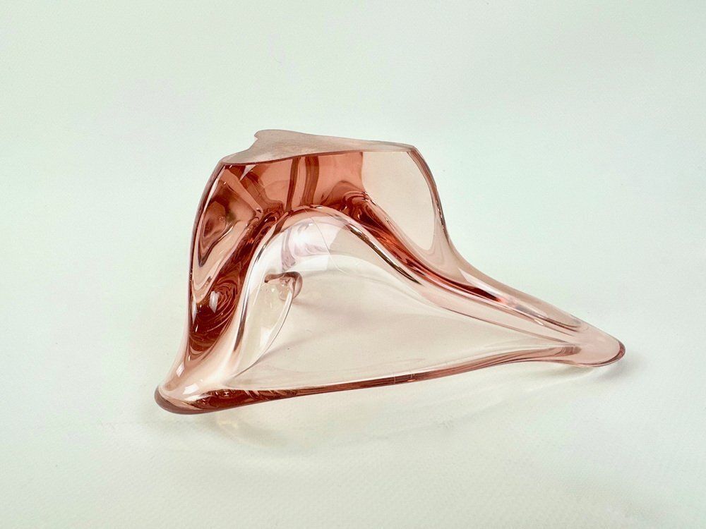 Bohemian Art Glass Ashtray Attributed To Josef Hospodka For Chribska Glassworks, 1960s photo vintage