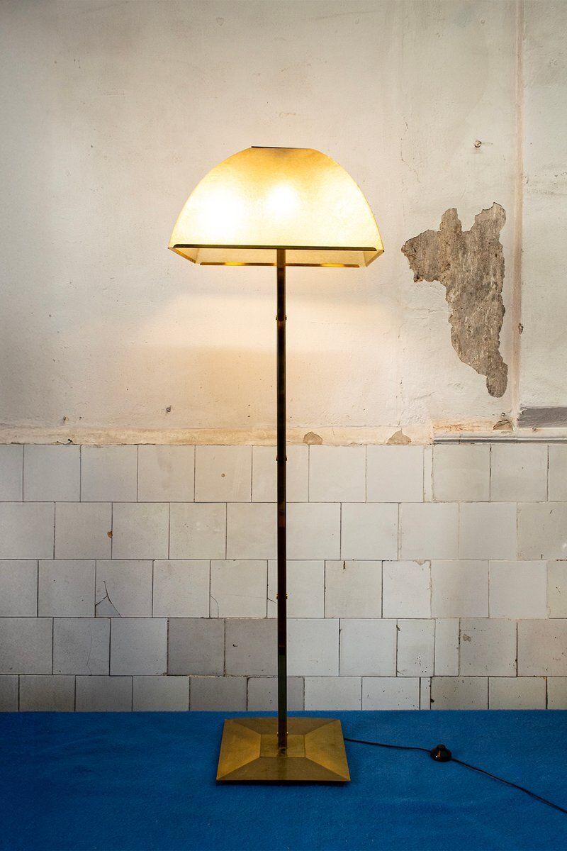Messing Vloerlamp Met Vier Lichtpunten Van Lamperti, Italië, Jaren 1970 photo furniture