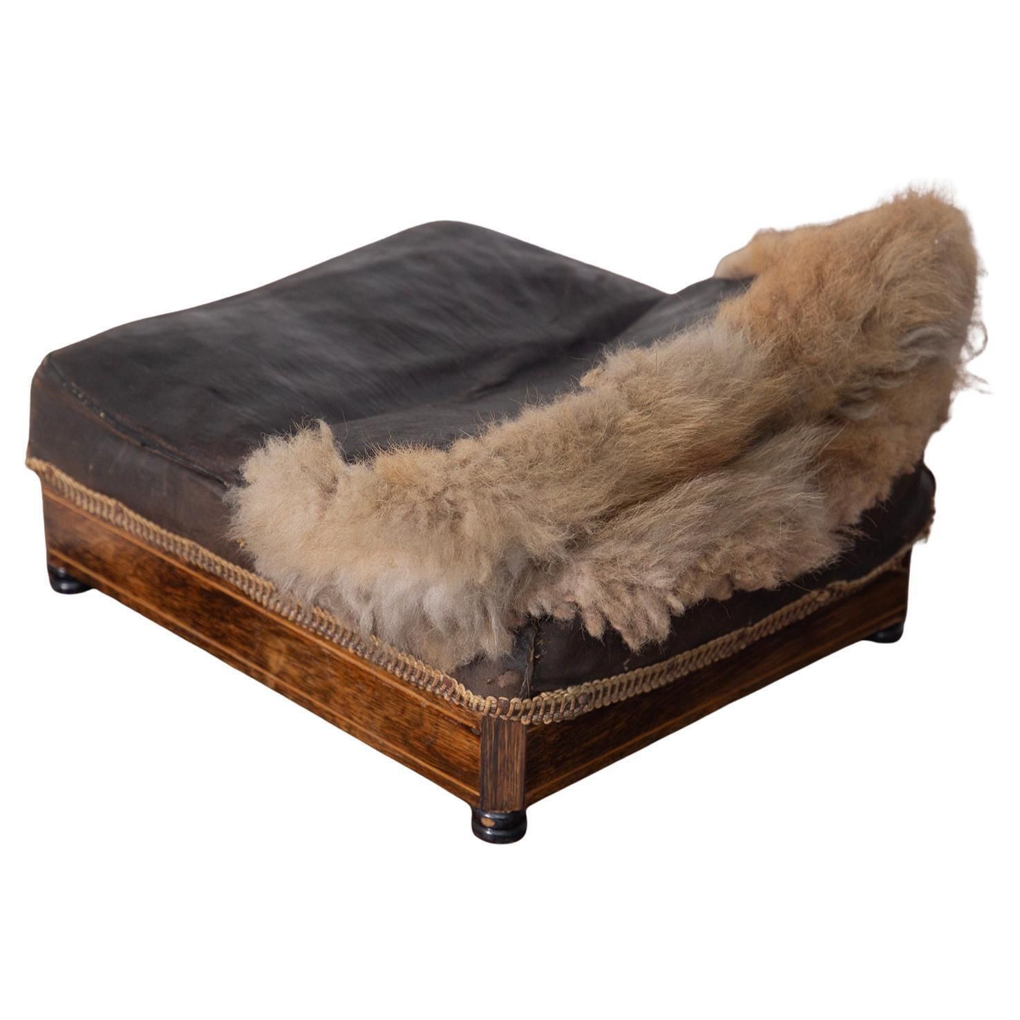 Antique Italian Sheepskin Foot Warmer