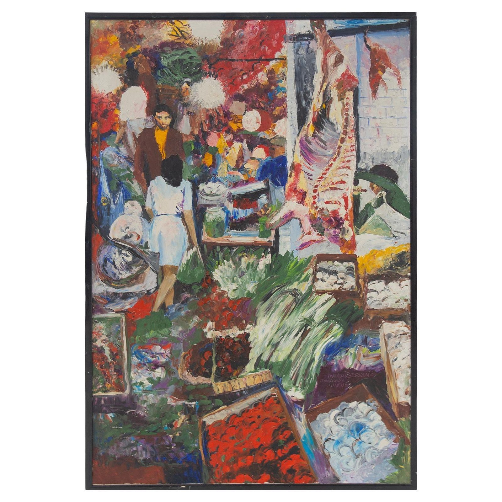"La Vucciria" Italian Oil Painting On Canvas By Mario Berrino