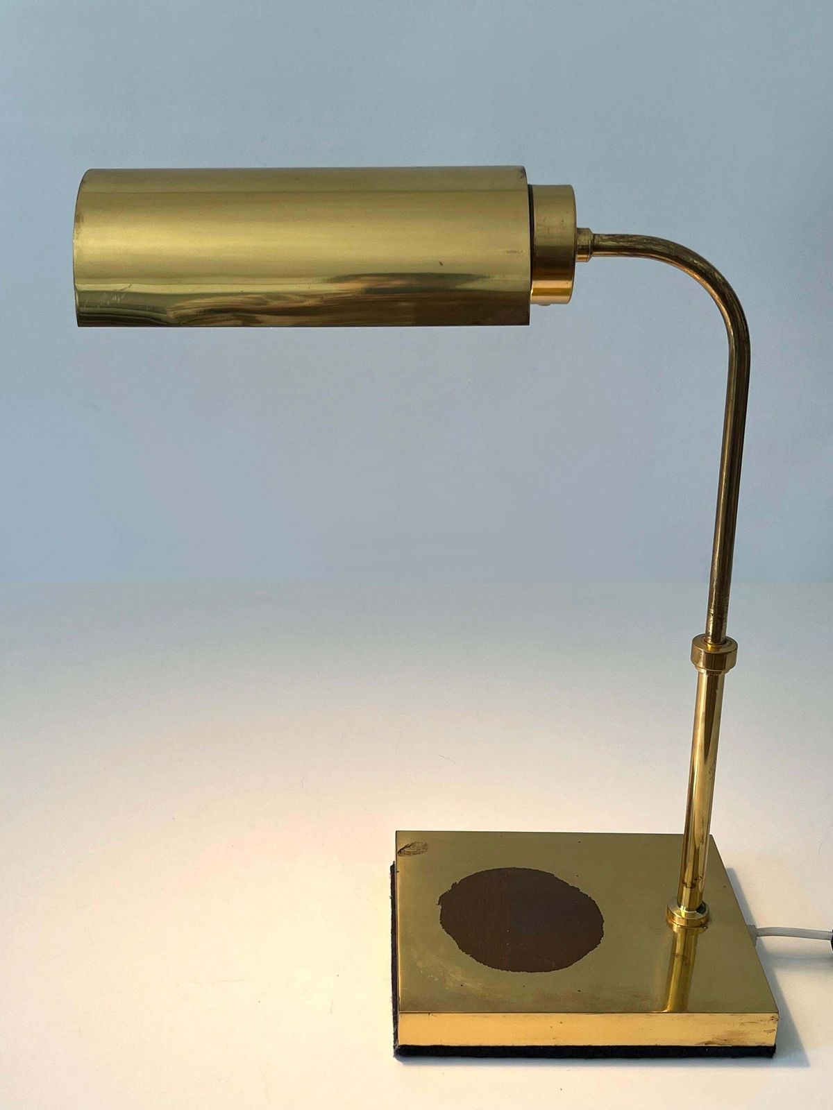 Adjustable Mid Century Modern Brass Table Lamp Or Desk Light Sweden 1960s photo vinterior