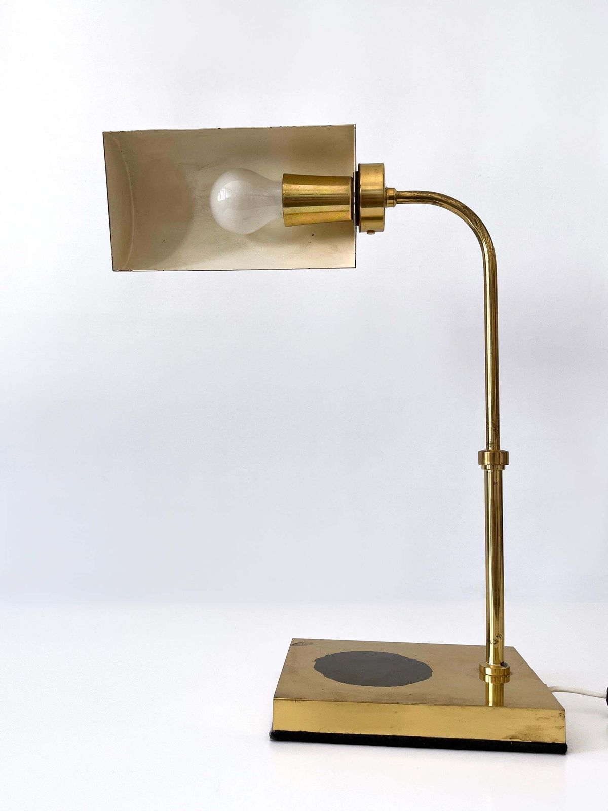 photo for sale Adjustable Mid Century Modern Brass Table Lamp Or Desk Light Sweden 1960s