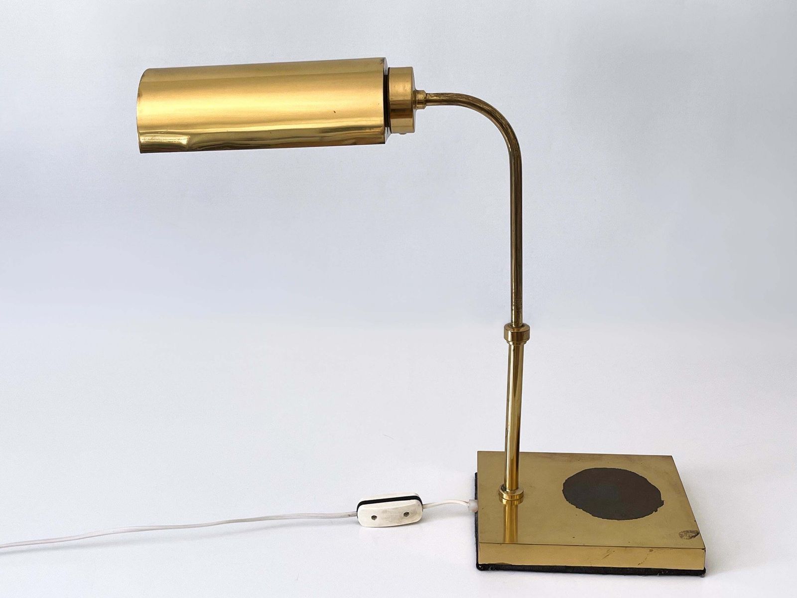 Lighting Adjustable Mid Century Modern Brass Table Lamp Or Desk Light Sweden 1960s photo