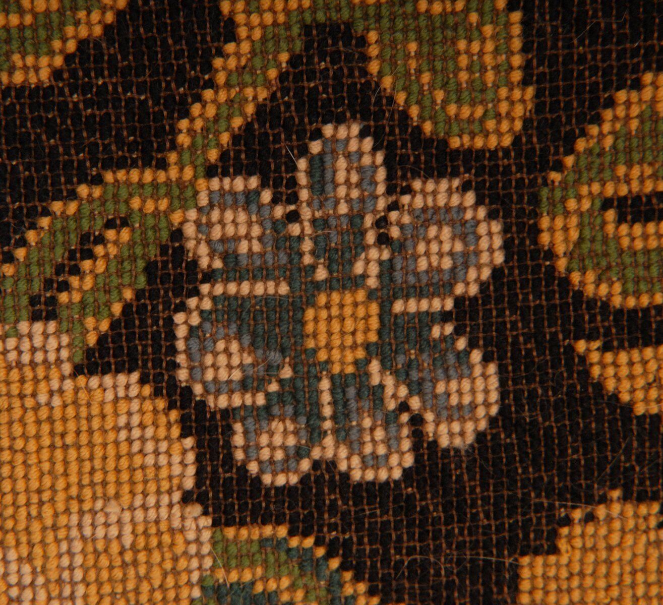 19th Century French Needlepoint Pillow Throw Cushion In Floral Dark Blue photo 438.0