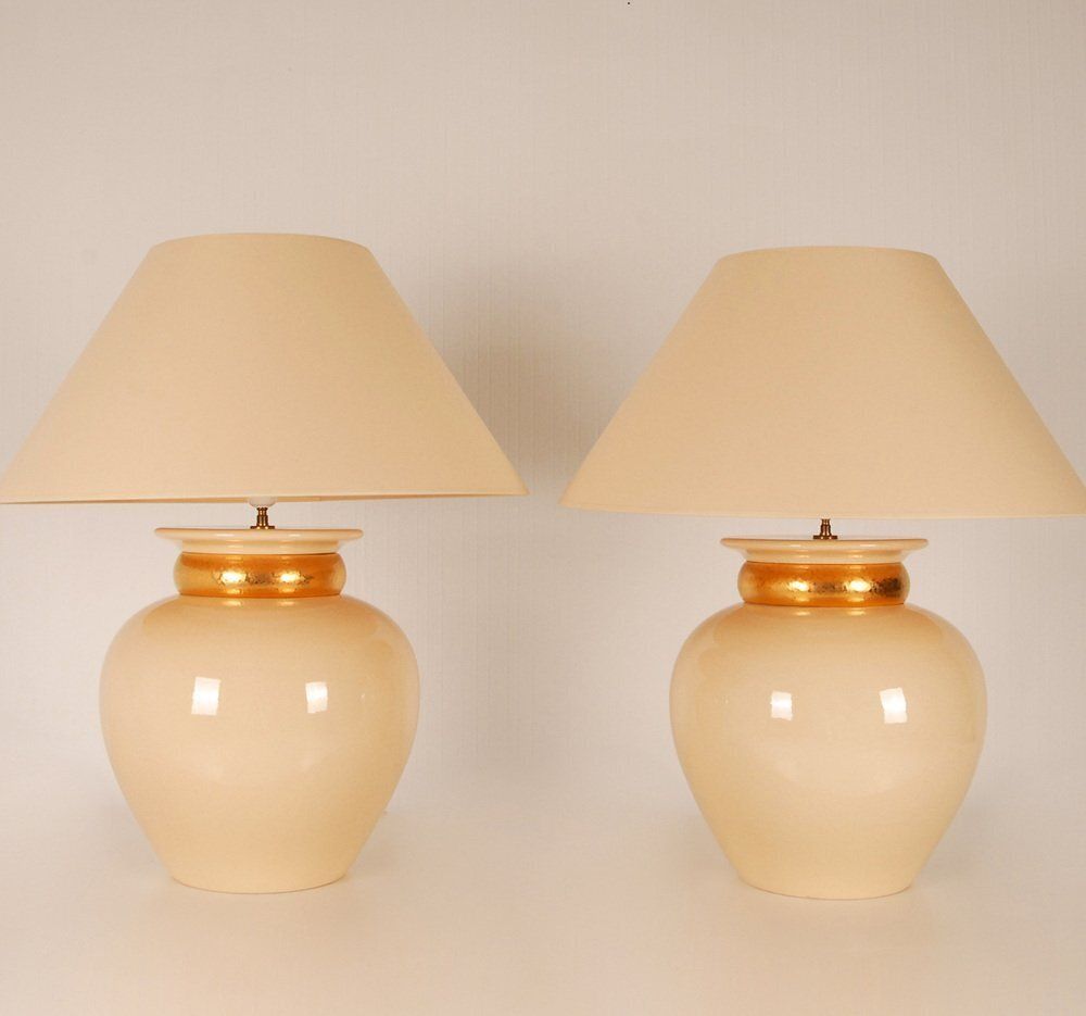 Mid Century Ceramic Vase Table Lamps In The Style Of Robert Kostka Longwy, 1970s, Set Of 2 photo buy
