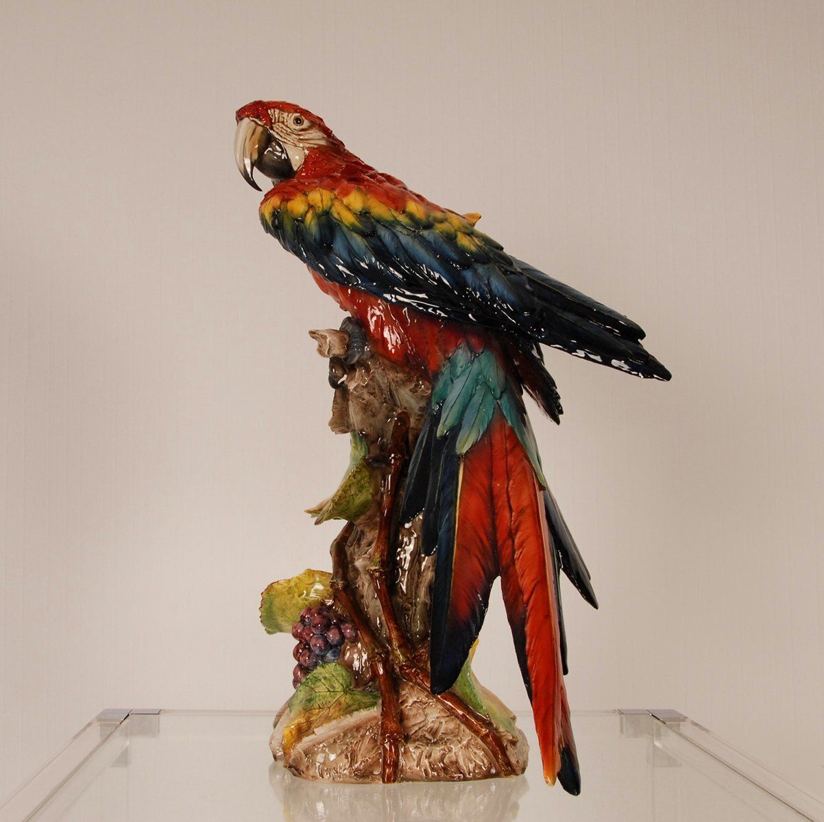 photo vinterior Italian Art Deco Porcelain Macaw Or Parrot In The Style Of Cacciapuoti For Capodimonte, Early 20th Century