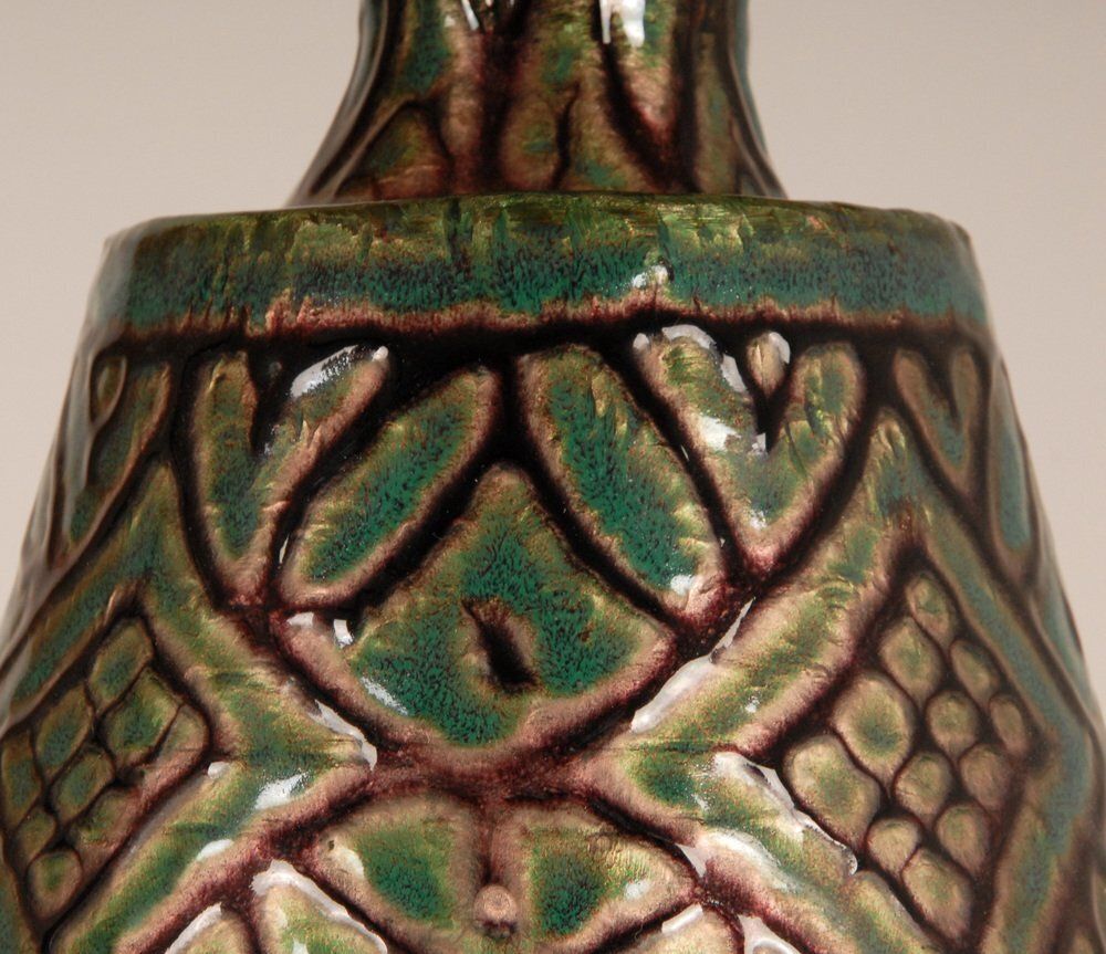 French Art Deco Geometric Table Lamps In Enamel On Copper By Camille Faure, 18th Century, Set Of 2 photo buy