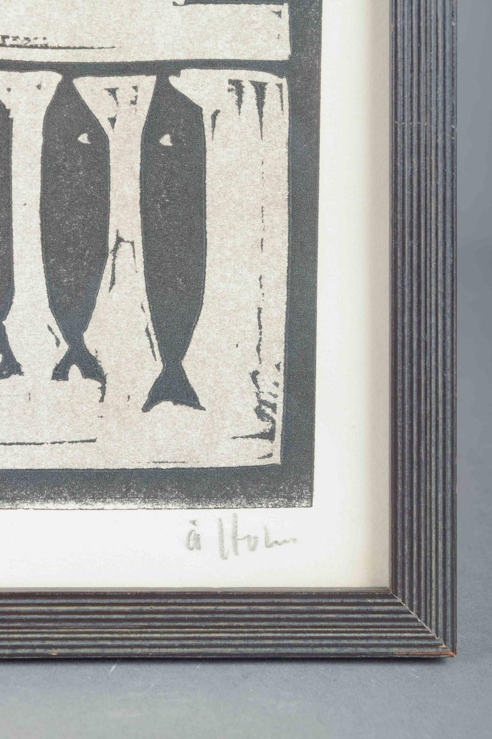 åke Holm, Sweden. Woodcut On Paper. The Apostles Peter And Andrew, 1970s. photo 214.0