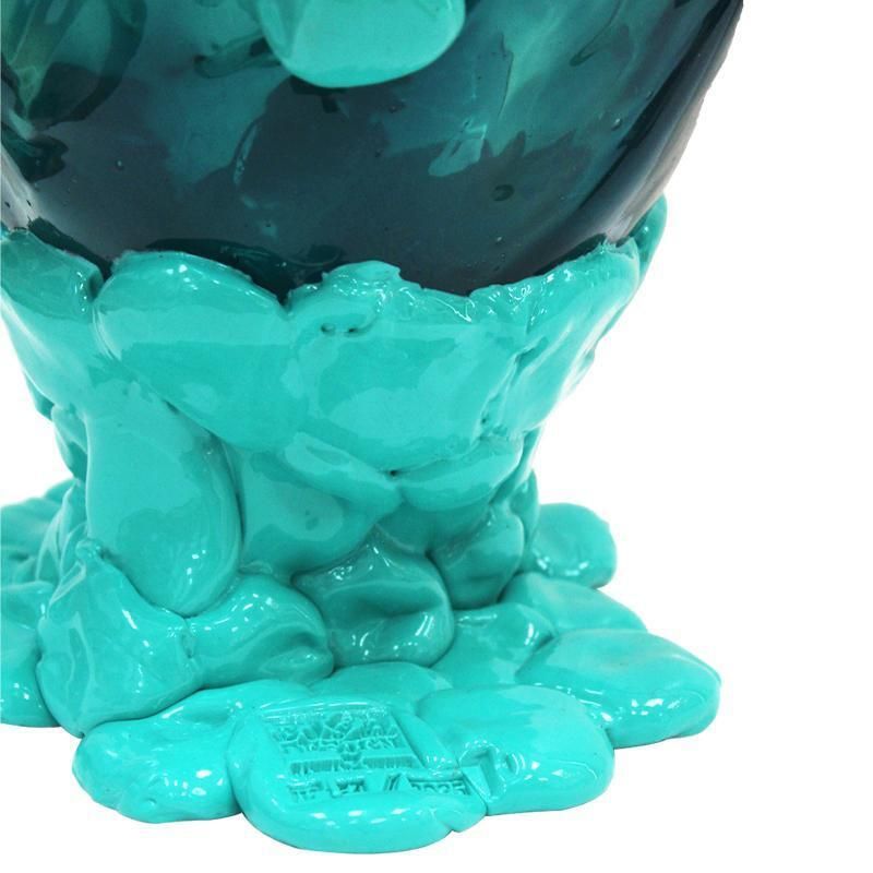 Contemporary Blue And Clear Resin Vase From The Fish Collection By Gaetano Pesce photo for sale