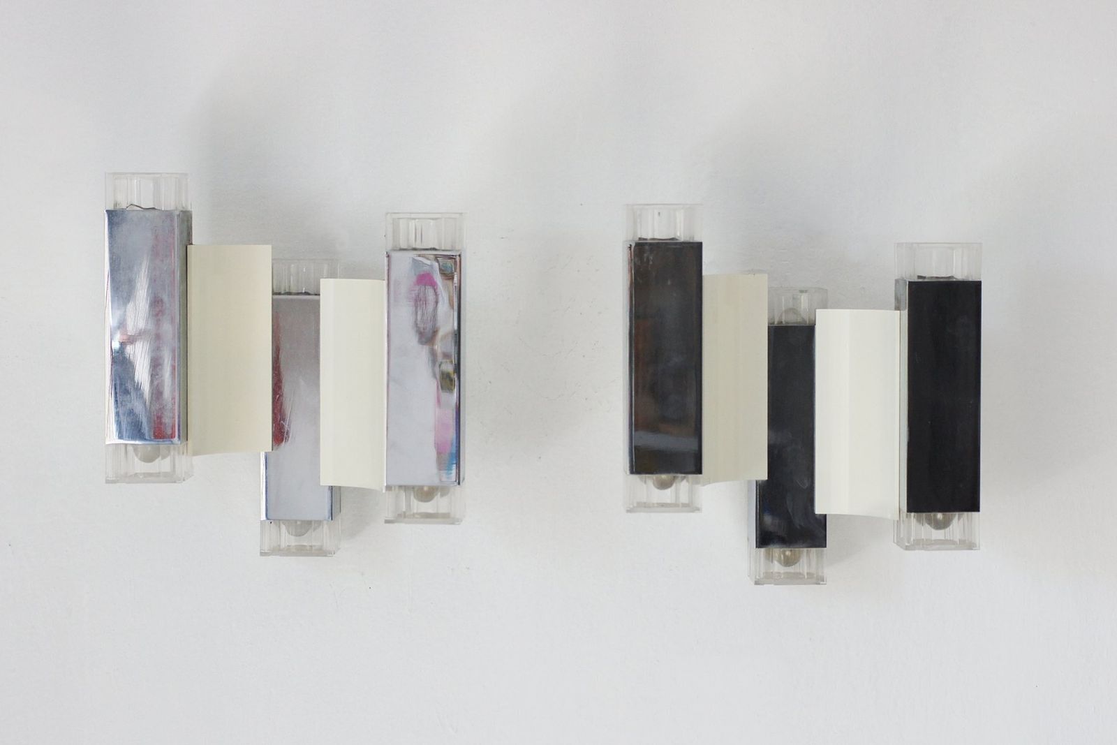 Cubic Wall Lamps By Gaetano Sciolari For Sciolari Illuminazione, Italy, 1970s, Set Of 2 photo furniture