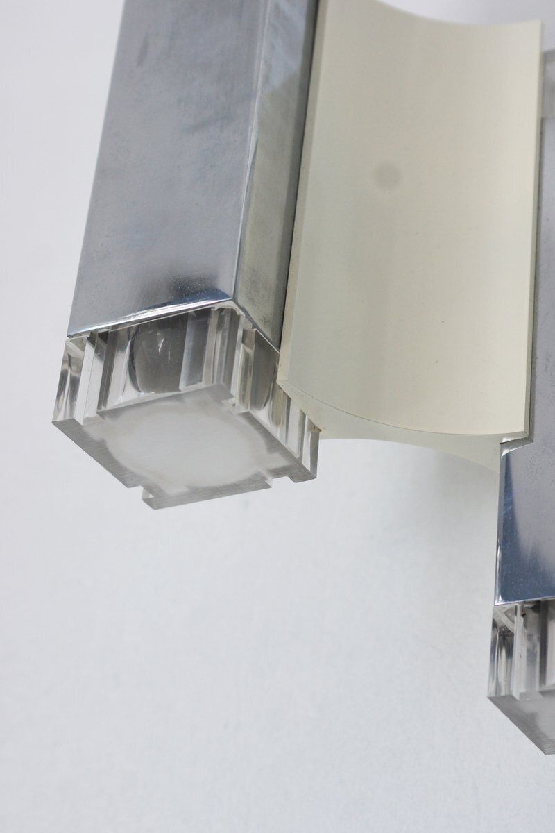 Cubic Wall Lamps By Gaetano Sciolari For Sciolari Illuminazione, Italy, 1970s, Set Of 2 photo vintage