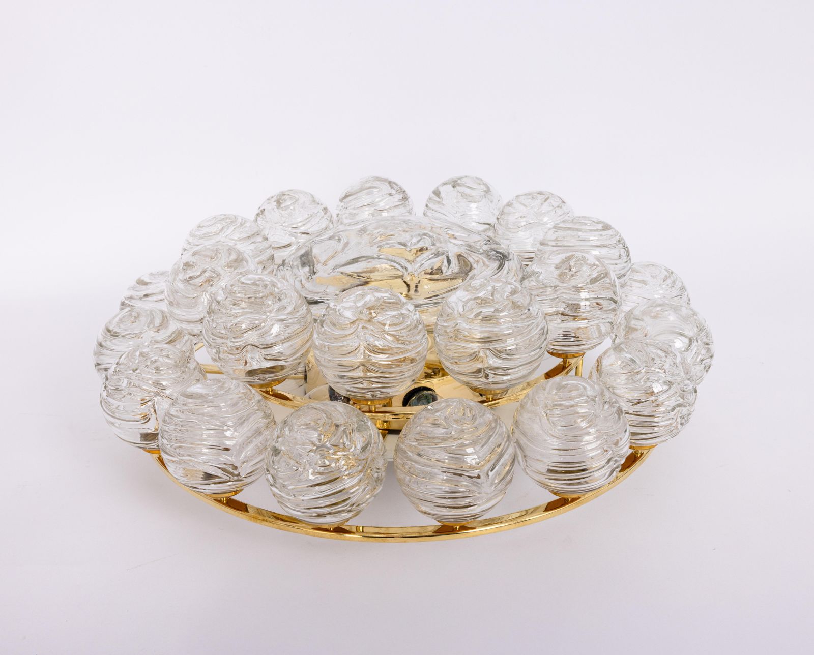 Spectacular Sputnik Flush Mount Glass Snow Balls By Doria, Germany, 1970s photo Lighting