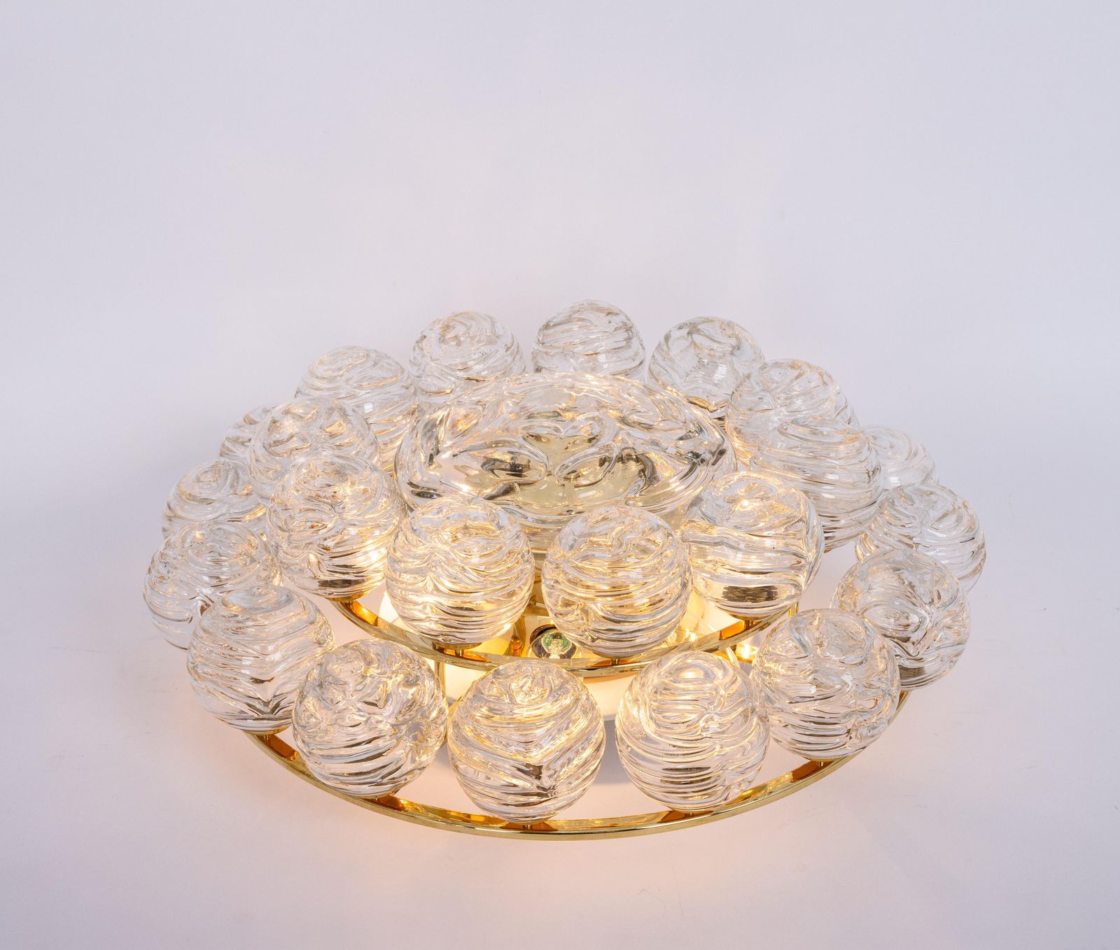 photo vinterior Spectacular Sputnik Flush Mount Glass Snow Balls By Doria, Germany, 1970s