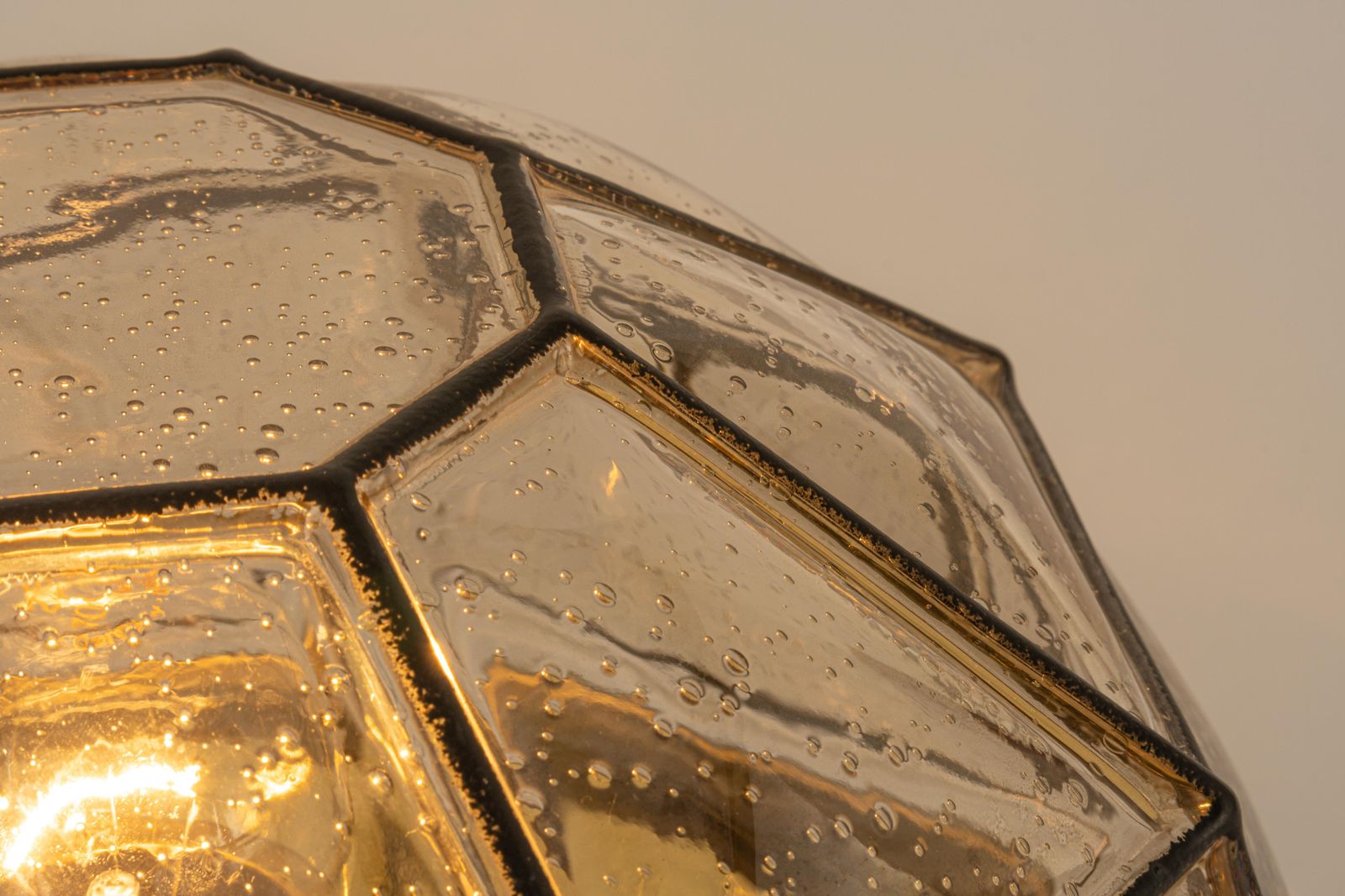663.0 1 Of 3 Iron And Clear Glass Flushmount By Limburg, Germany, 1960s photo