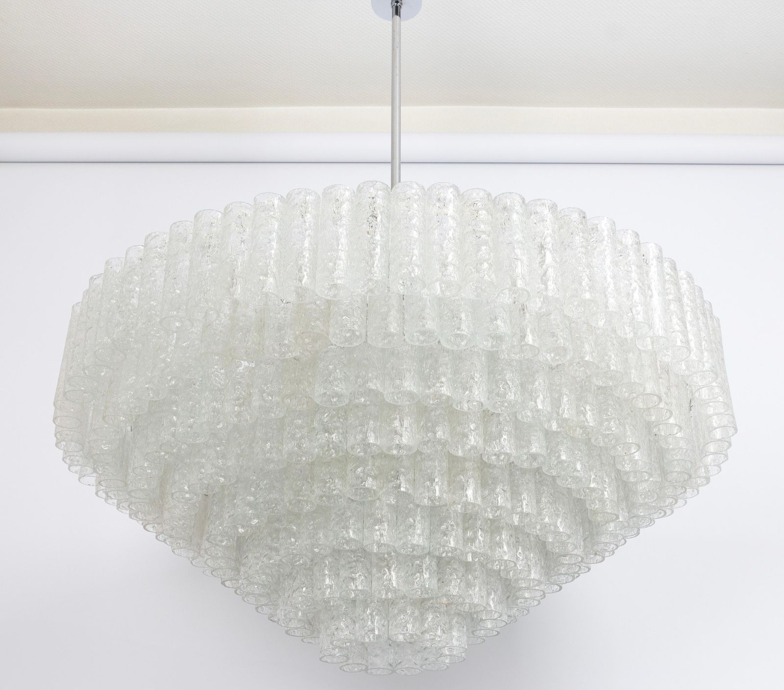 Extra Large Doria Ice Glass Tubes Chandelier, Germany, 1960s photo vinterior
