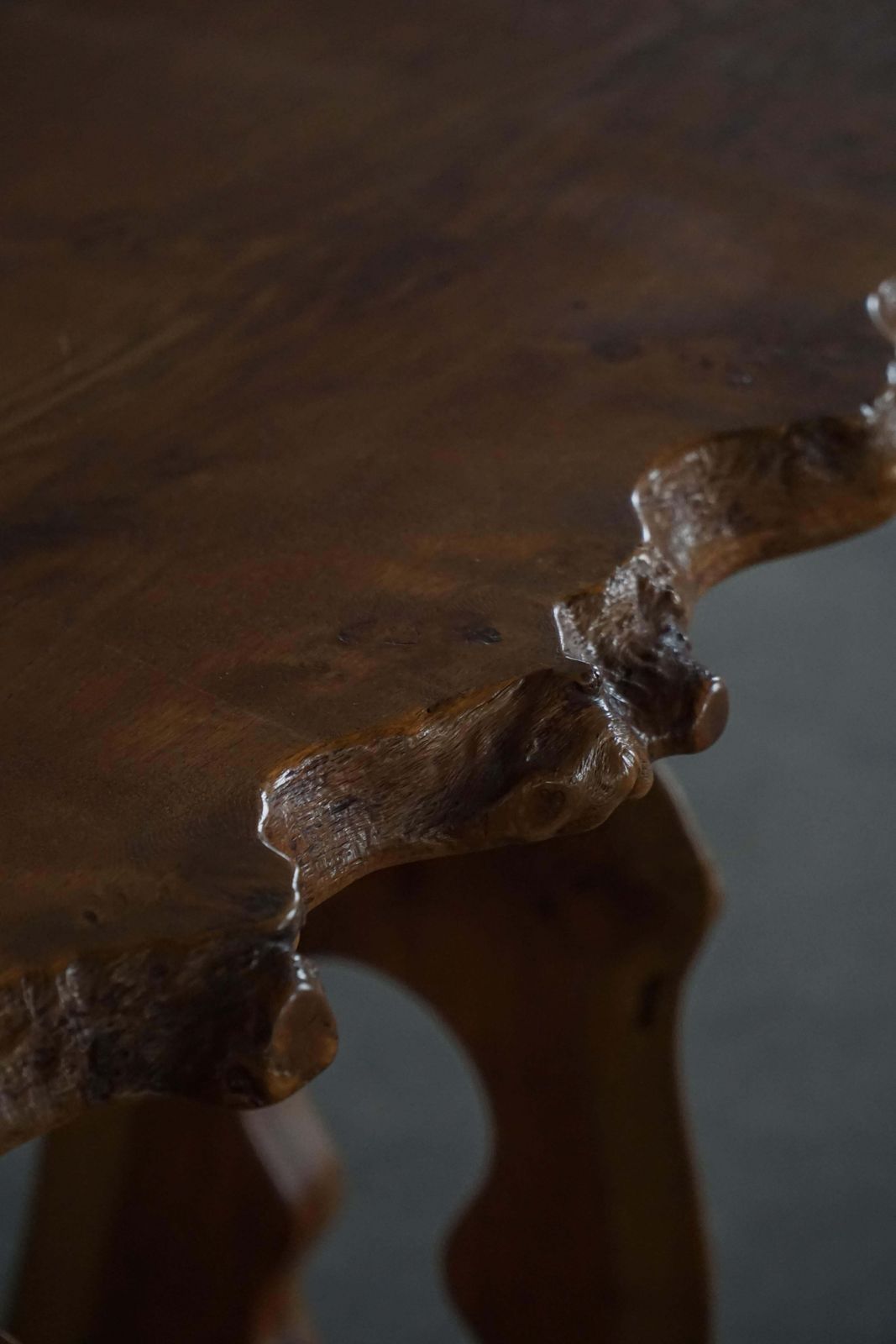 photo buy Mid Century Scandinavian Coffee Table In Solid Elm Wood, Wabi Sabi Style, 1960s