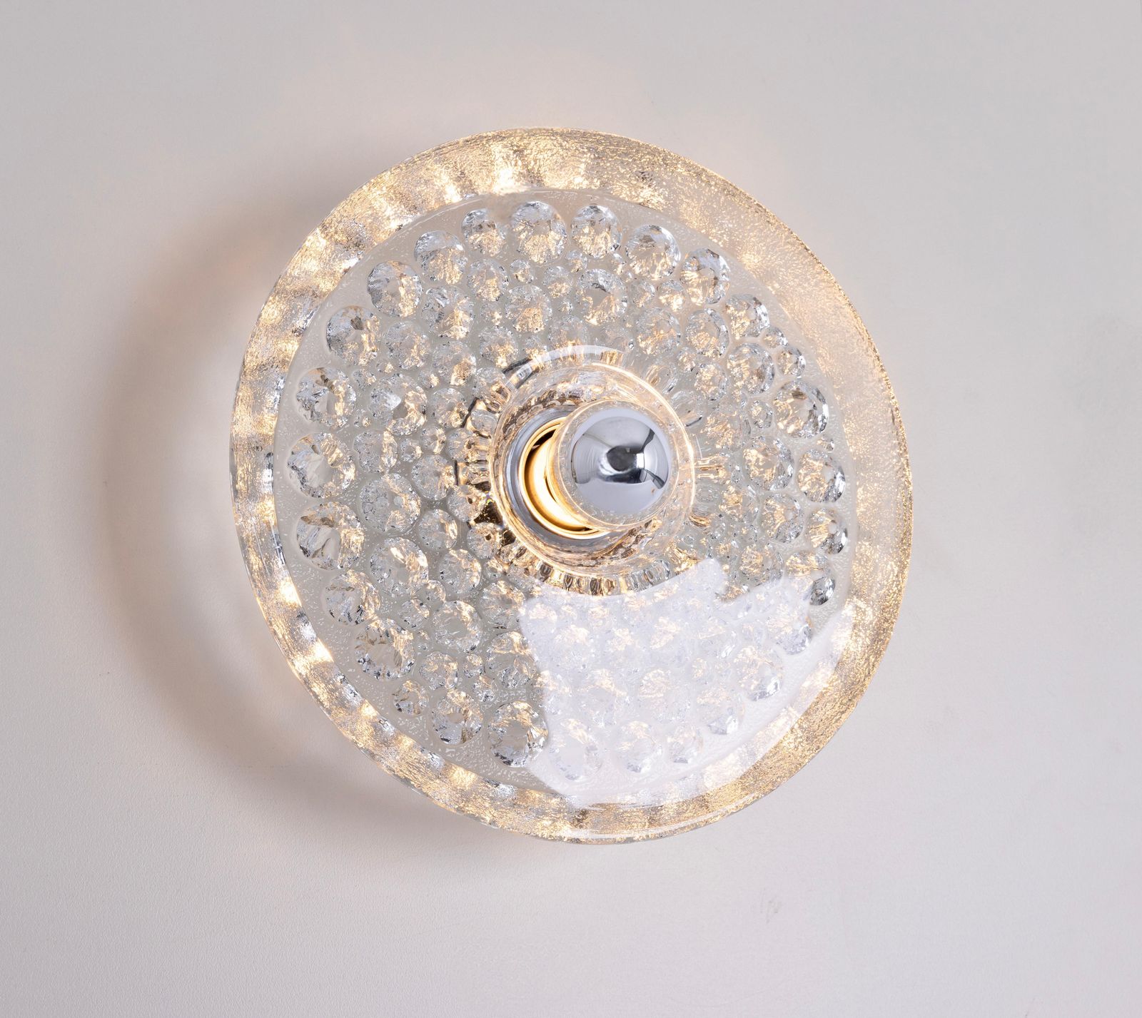 442.0 1 Of 12 Sputnik Crystal Glass Wall Sconce By Peill & Putzler, Germany photo