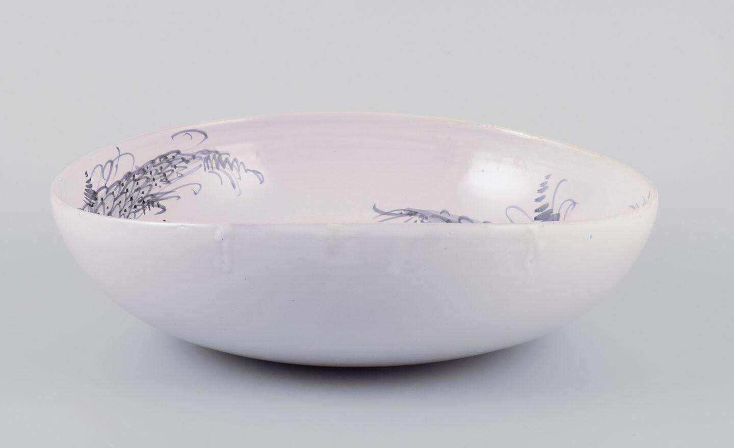 Bjørn Wiinblad. Large, Early Earthenware Bowl. Motif Of Harlequins And Princess. photo furniture