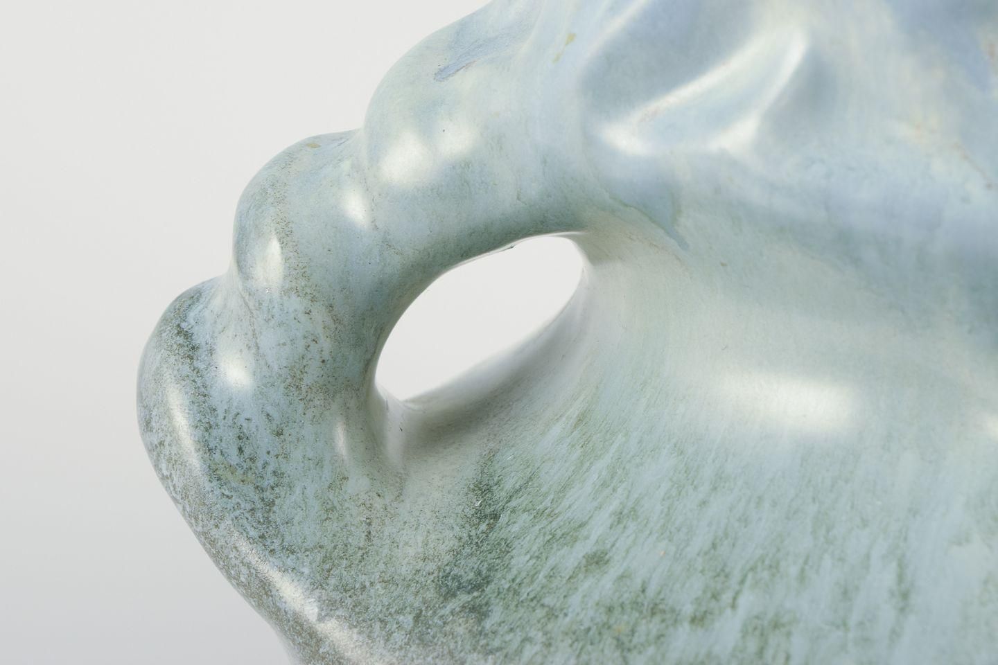 Höganäs, Sweden. Large Art Nouveau Ceramic Vase With Two Handles. Approx. 1900 photo vinterior