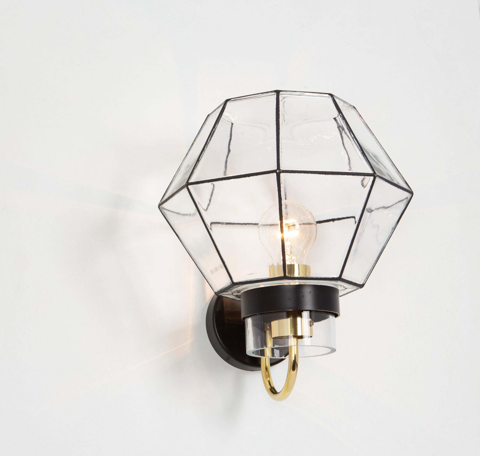 Pair Of Wall Lights Sconces Iron Glass By Limburg, Germany, 1960s photo vinterior