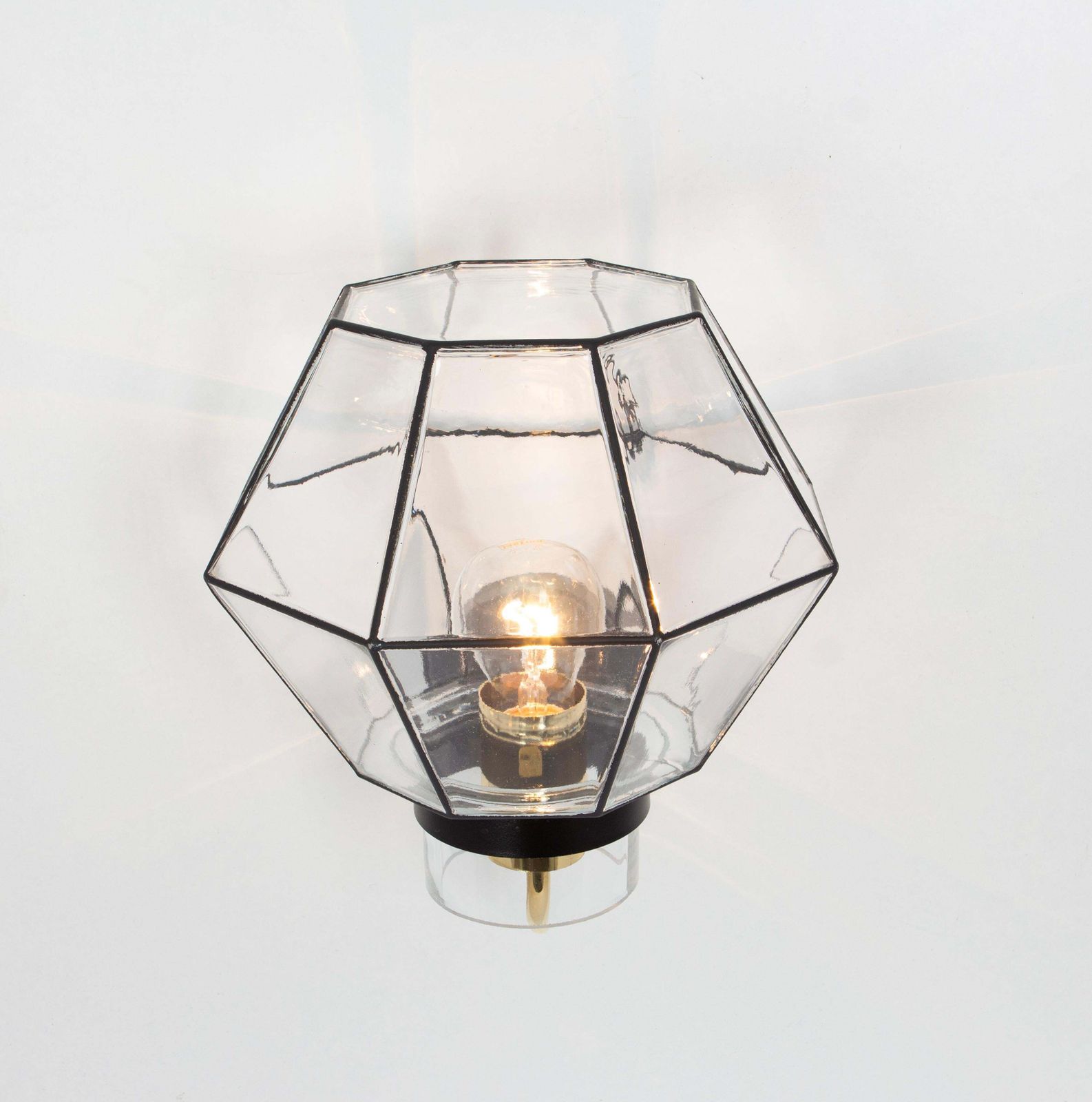 Pair Of Wall Lights Sconces Iron Glass By Limburg, Germany, 1960s photo buy
