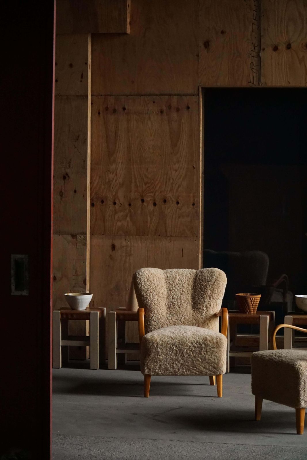 Mid Century Modern, Pair Of Swedish Lounge Chairs In Birch & Lambswool, 1960s photo Furniture