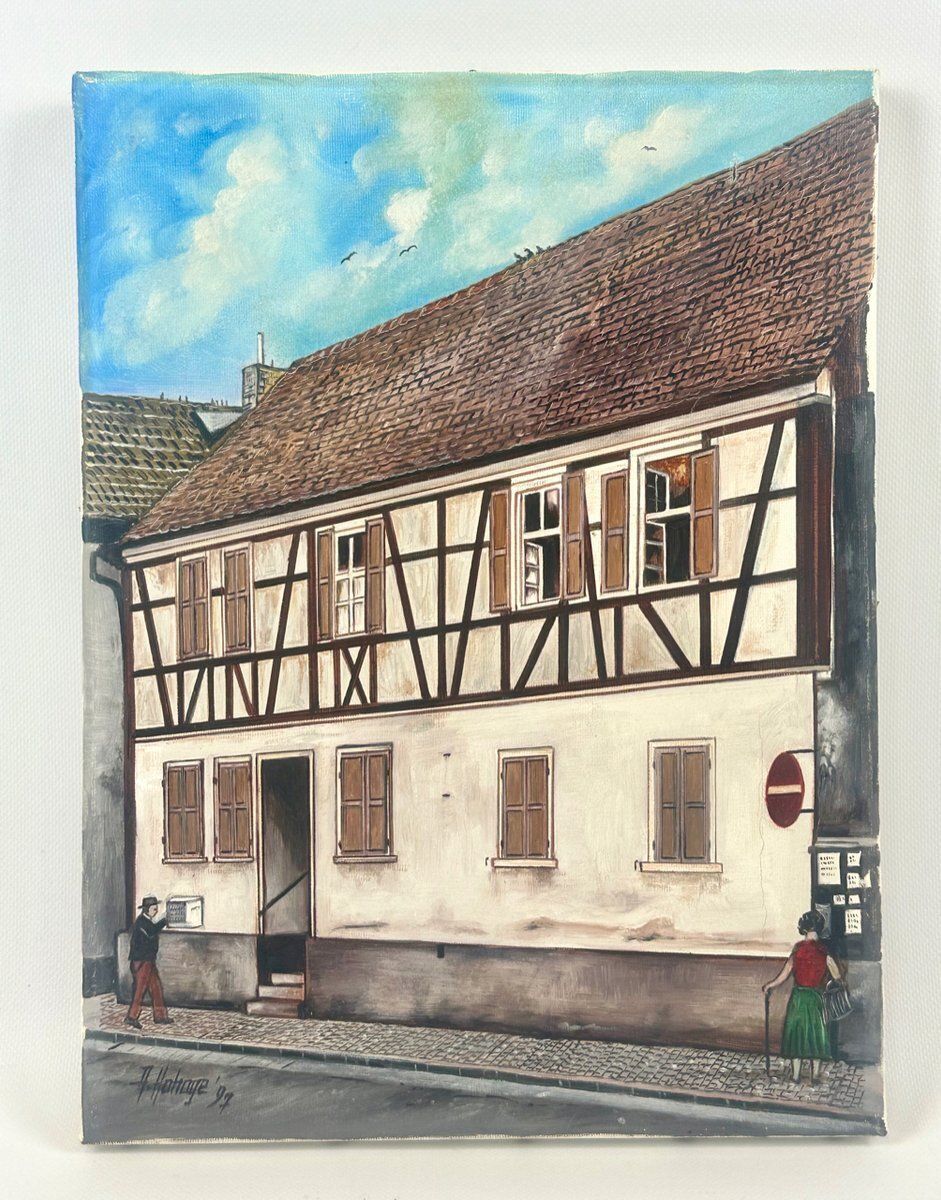 A. Hohage, Houses, 1997, Oil On Canvas photo furniture