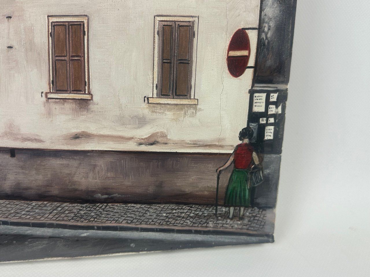 A. Hohage, Houses, 1997, Oil On Canvas photo vintage