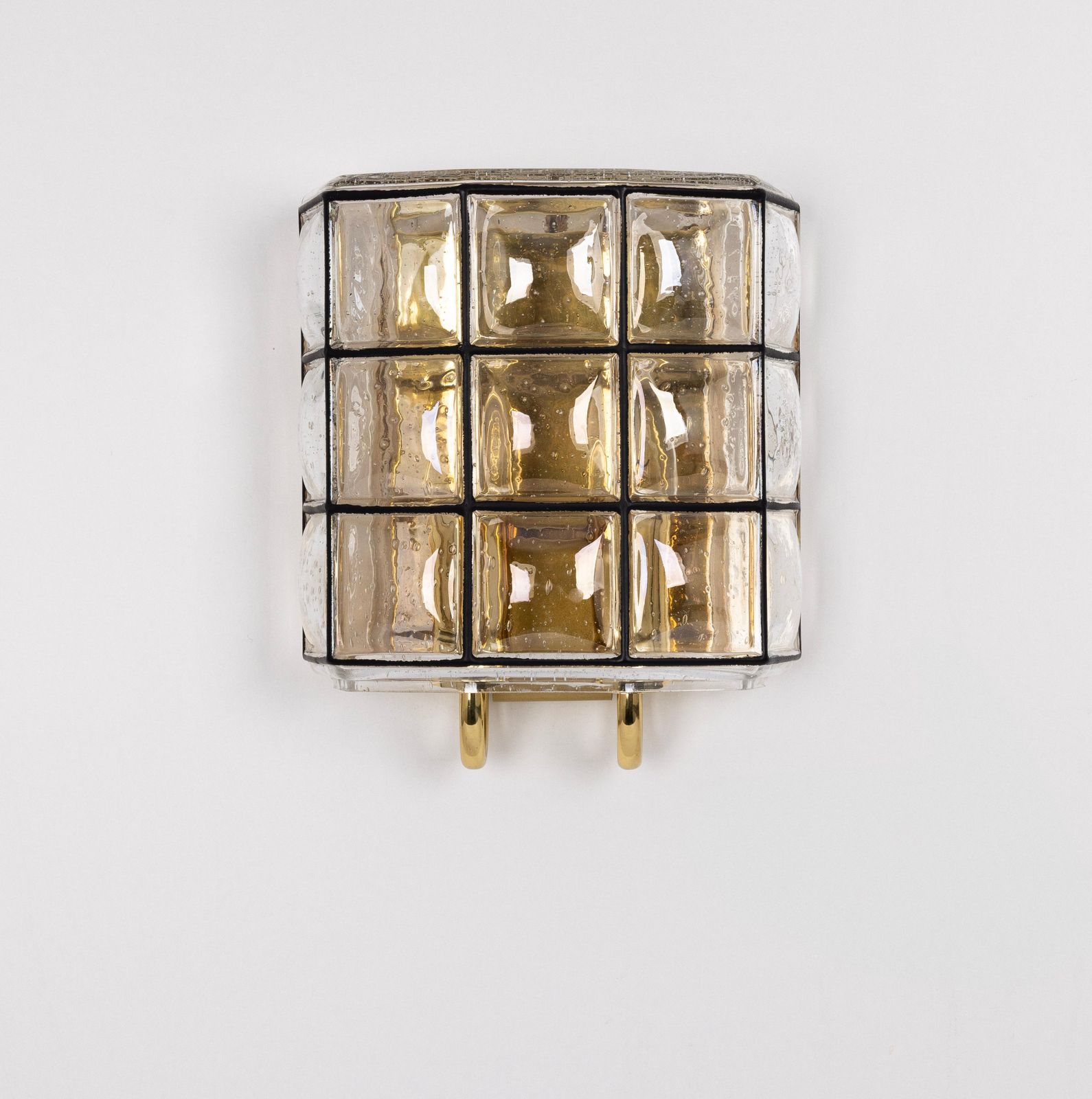 Pair Of Wall Lights Sconces Iron Glass By Limburg, Germany, 1960s photo furniture
