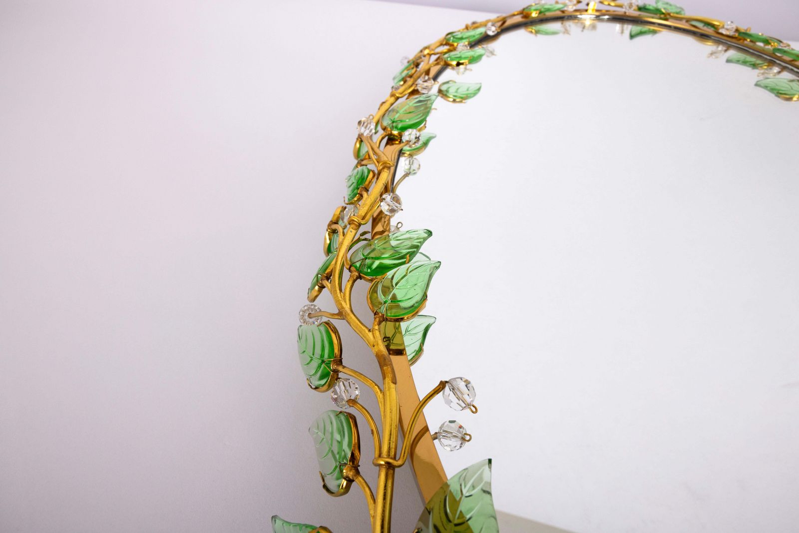 Spectacular Backlit Mirror Brass And Crystal Glass By Palwa, Germany photo furniture