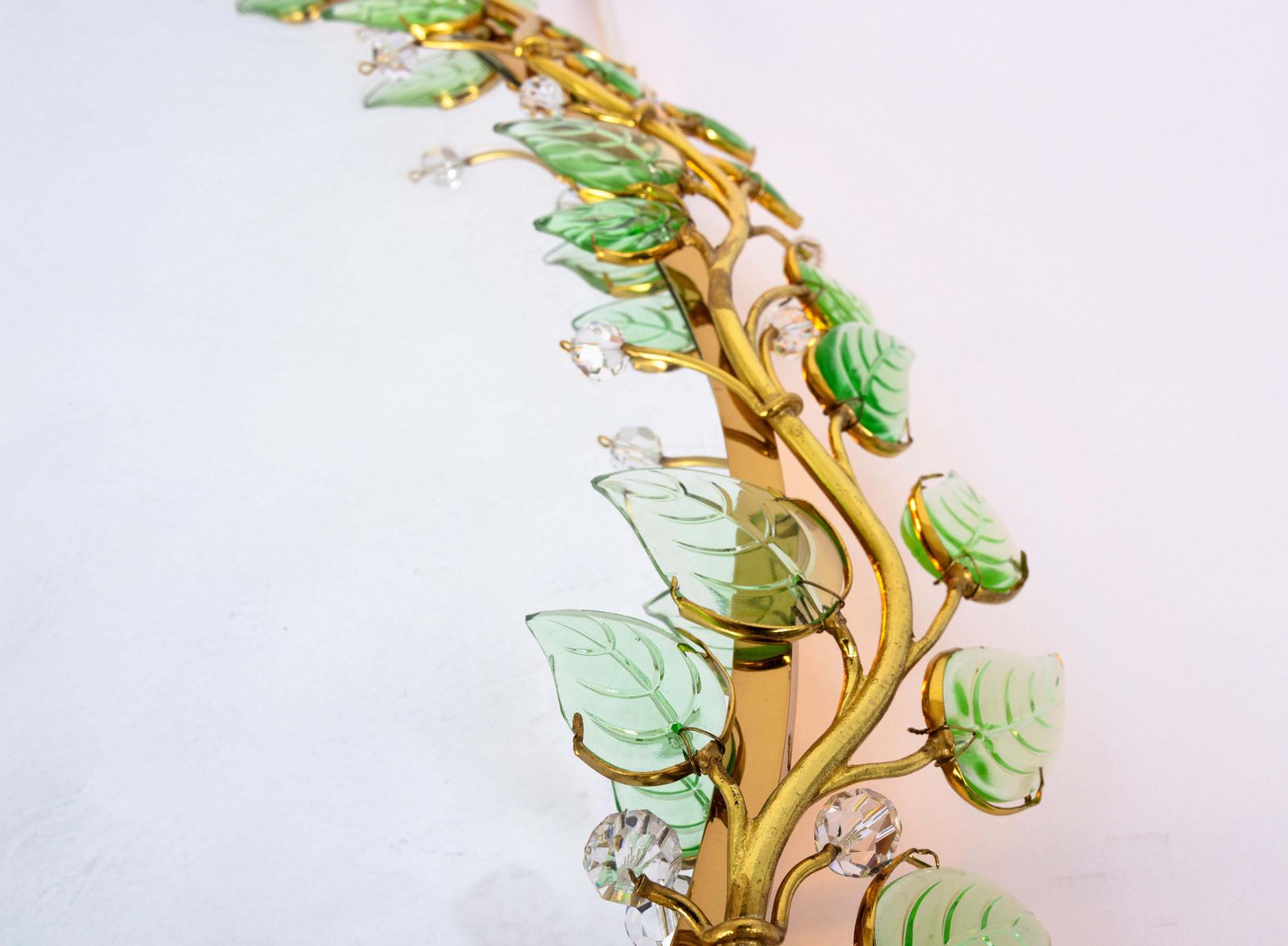 Spectacular Backlit Mirror Brass And Crystal Glass By Palwa, Germany photo vinterior