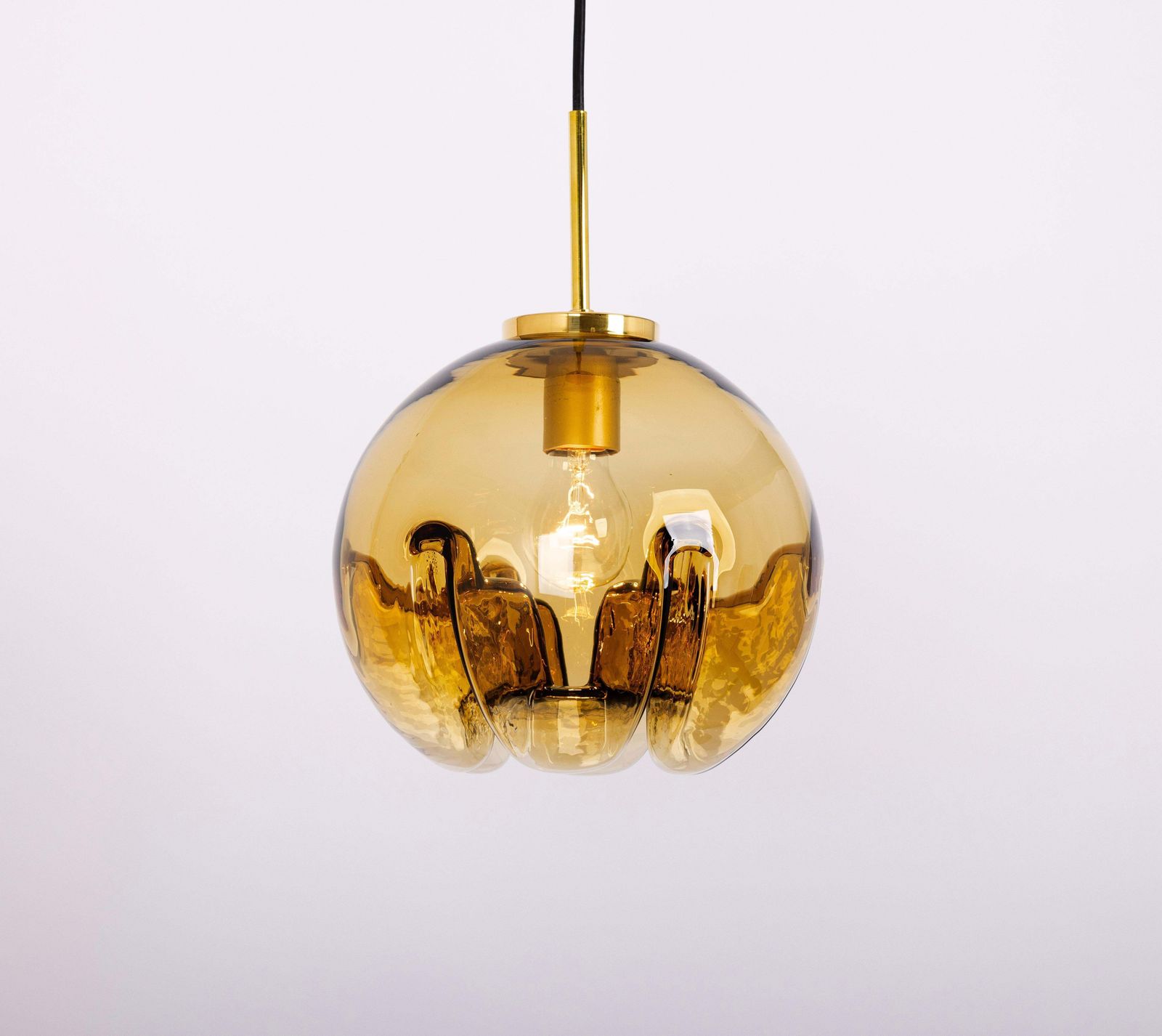 1 Of 3 Petite Stunning Glass Pendant Light In Style Of Mazzega, Italy, 1970s photo vinterior