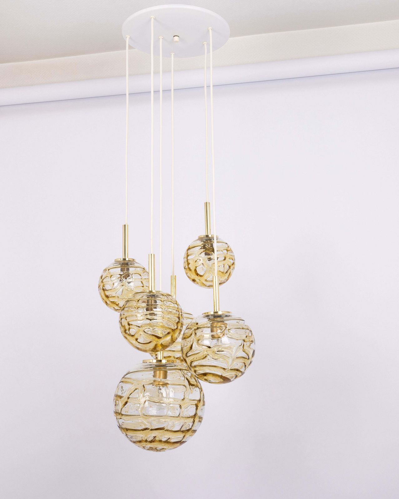 Large Designer Cascading Chandelier Murano Glass By Doria, Germany, 1970s photo Lighting