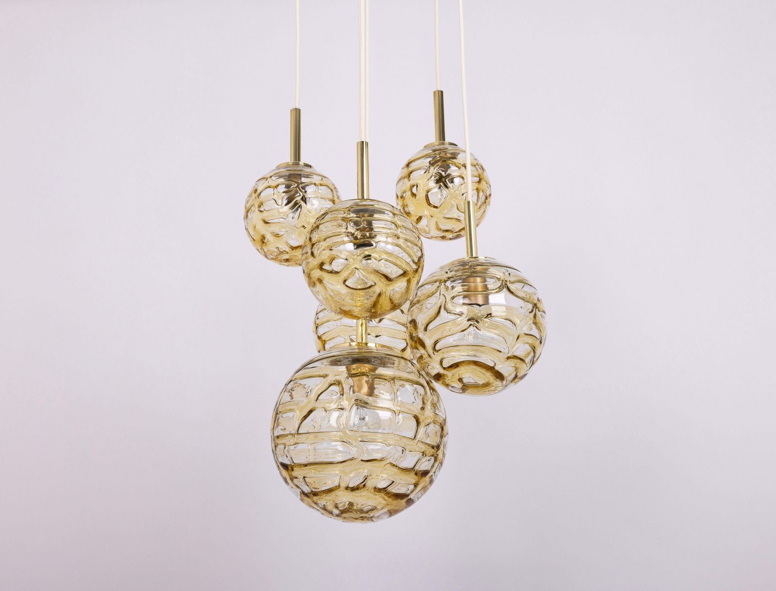 Large Designer Cascading Chandelier Murano Glass By Doria, Germany, 1970s photo vintage