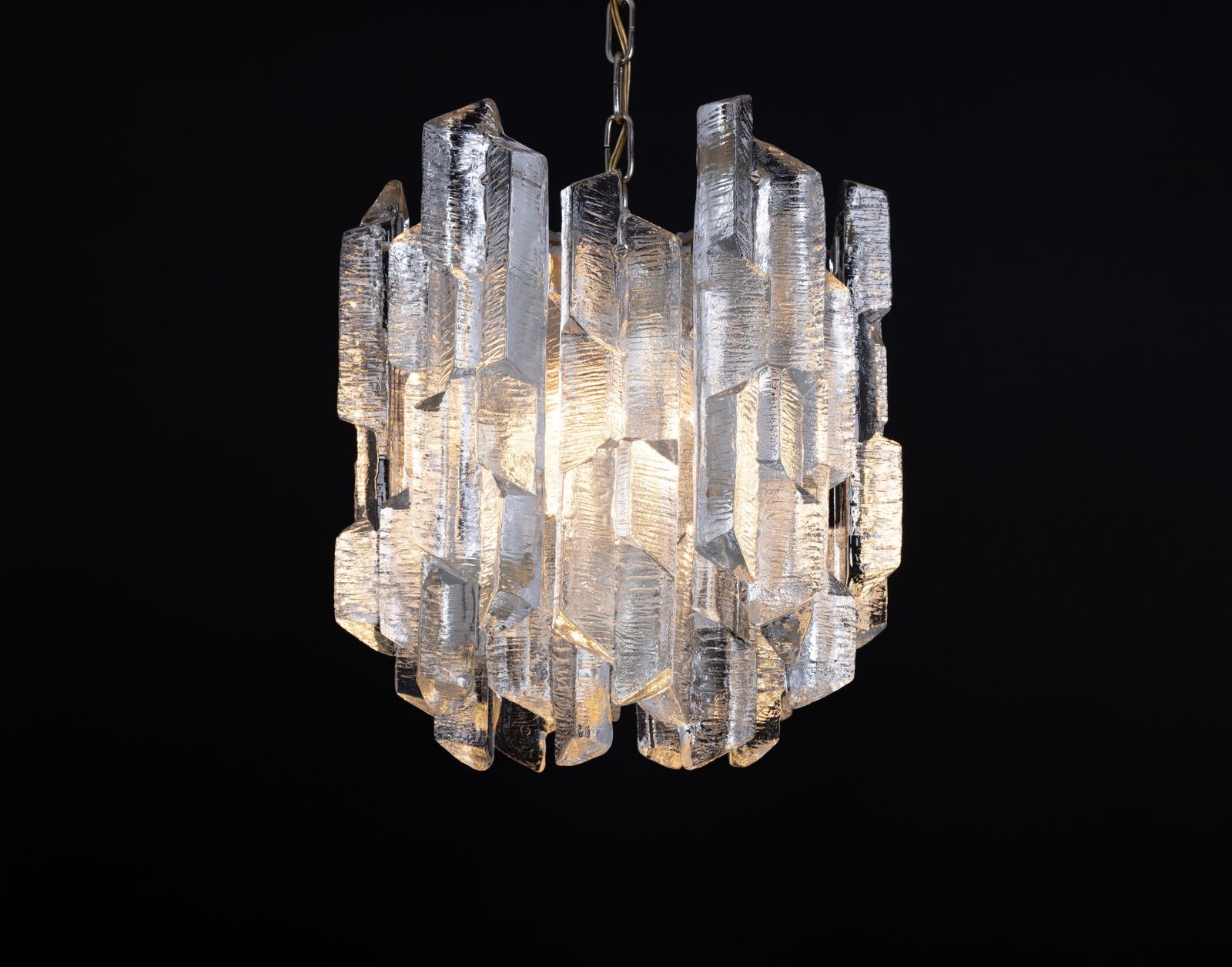 photo buy 1 Of 8 Rare Murano Ice Glass Chandelier Prisma, By Kalmar, Austria, 1970s