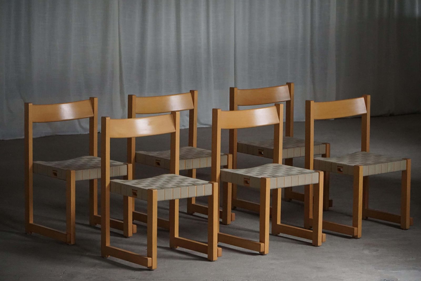 photo vinterior Hans J. Wegner, ‘Koldinghus’ Chairs In Beech With Woven Seat, Set Of 6, 1988