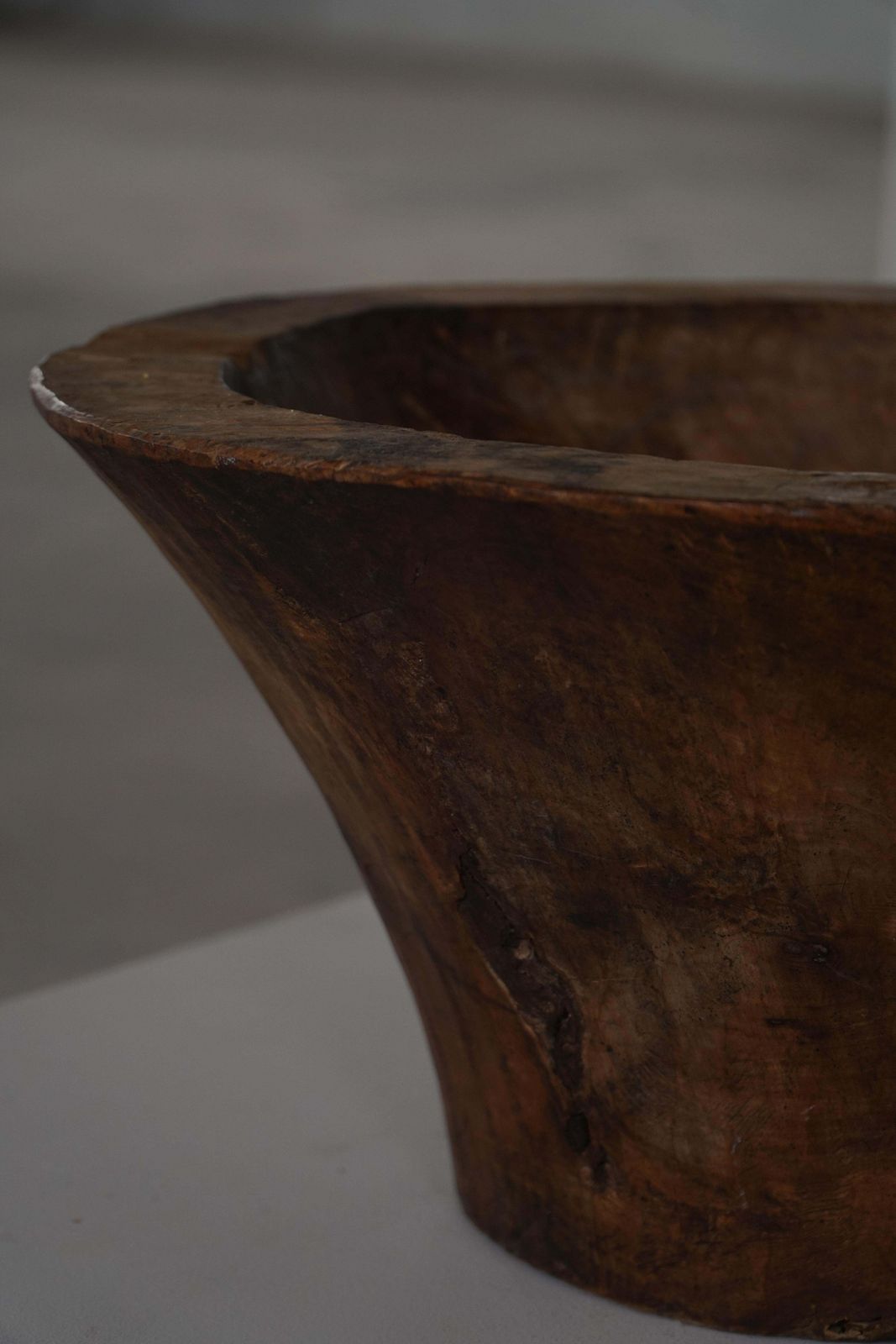 photo furniture Large Hand Carved African Wooden Bowl, Mid 20th Century